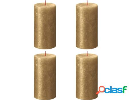 Set 4 velas BOLSIUS Shimmer Dorado (Dorado - Duración: 60h)