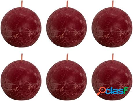Set 6 Velas BOLSIUS Shine Terciopelo (Rojo - Duración: 25h)
