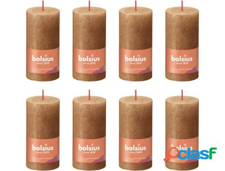 Set 8 Velas BOLSIUS Shine Rústico (Castaño - Duración:
