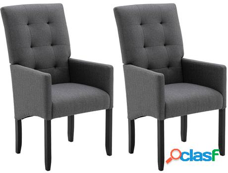 Silla VENTE UNIQUE Melisende (Gris - Tejido - 106x60x67 cm -