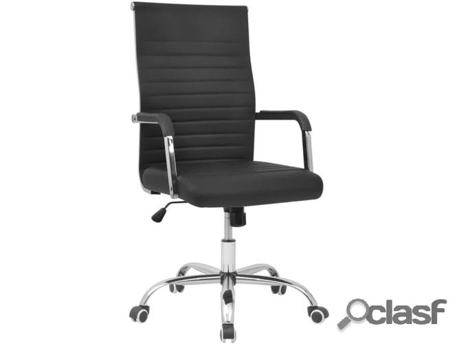 Silla de Escritorio Operativa VIDAXL Negro (Cuero