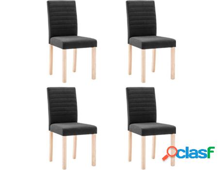 Sillas de Comedor VIDAXL 4 Piezas (Negro - Tela - 42x51x87