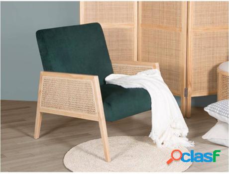 Sillón VENTE UNIQUE Cane (Verde Oscuro - Tejido - 76x62x72