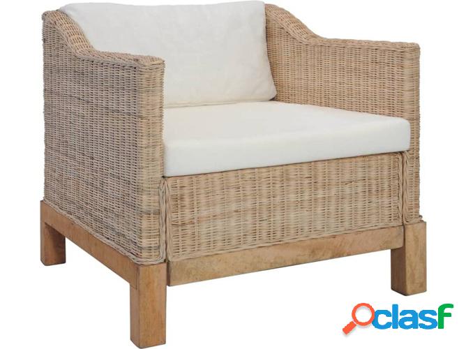 Sillón VIDAXL almohadones mimbre natural