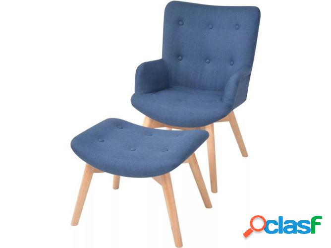 Sillón VIDAXL apoyo para pies Tejido azul