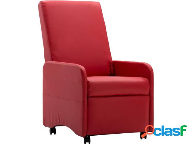 Sillón VIDAXL reclinable cuero artificial rojo