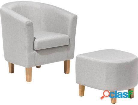 Sillón con Reposapiés Holden (Gris - Poliéster -41x68x71