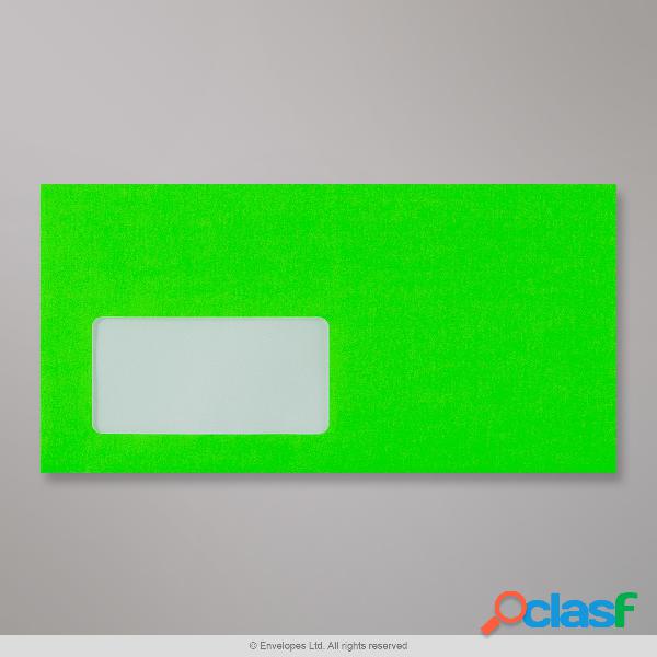 Sobre verde neón con ventanilla de 110x220 mm (DL)