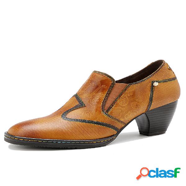 Socoyf Leather Slip-on Hard Wear Zapatos casuales de