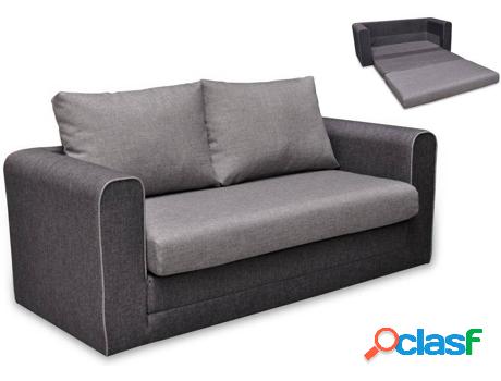 Sofá Cama VENTE UNIQUE Danube (Gris - Tejido - 77x161x72