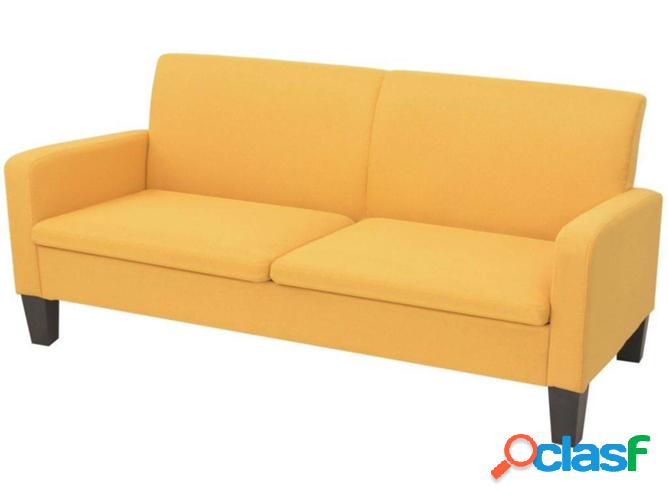 Sofá VIDAXL 3 plazas 180x65x76 cm Amarillo