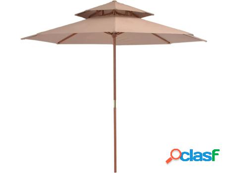 Sombrilla VIDAXL 2 Niveles (Marrón - Poliéster - 270 cm)