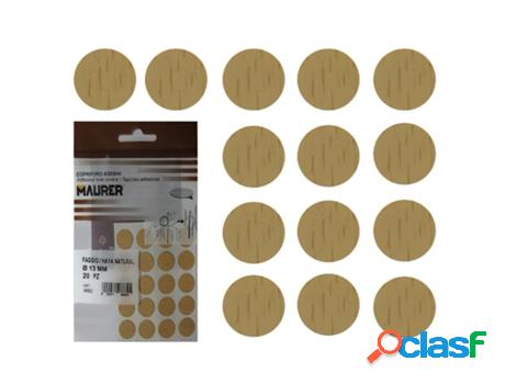 Tapatornillos adhesivos haya natural (blister 20 unidades)