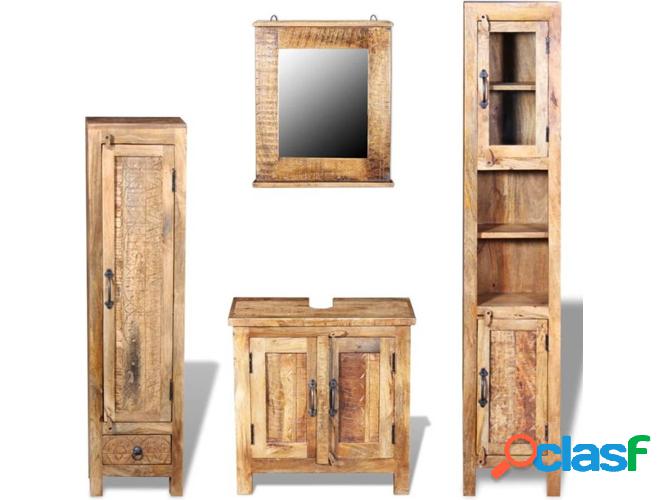 Tocador Espejo y 2 muebles laterales VIDAXL madera de