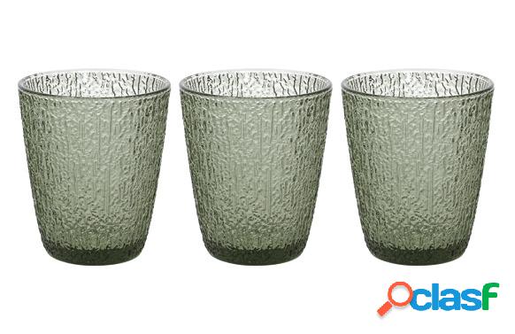 Vaso Vidrio Color Davor Set 3U Verde