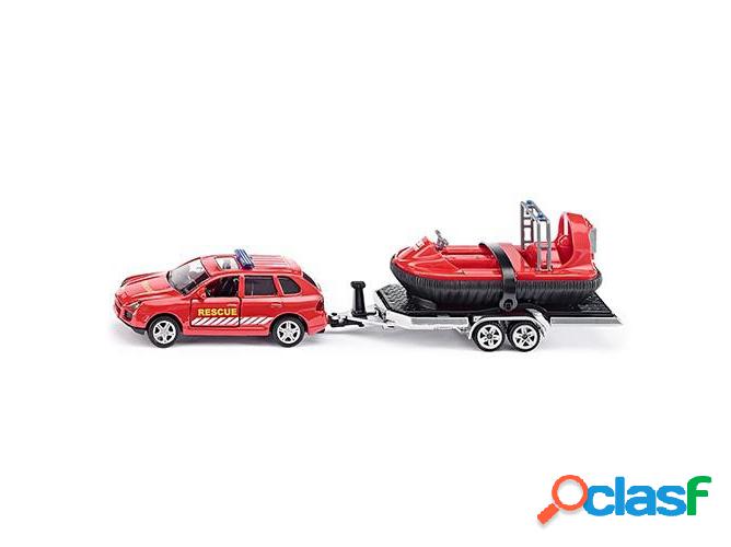 Vehículo SIKU Coche de Patrulla con Remolque y Hovercraft