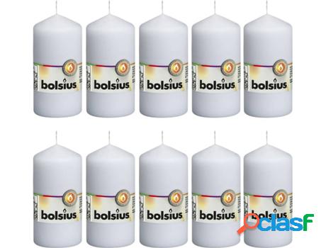 Velas BOLSIUS Cilíndricas (10 Un - Blanco)