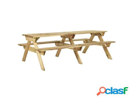 Vidaxl Mesa De Pícnic Con Bancos 220X122X72 Cm Madera Pino