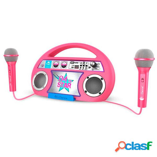 iDance Karaoke con 2 Microfonos Rosa