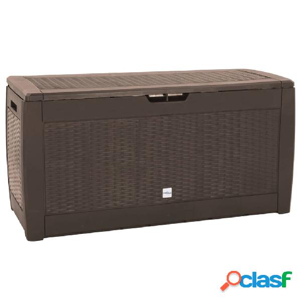 vidaXL Caja de almacenaje de jardín polipropileno marrón