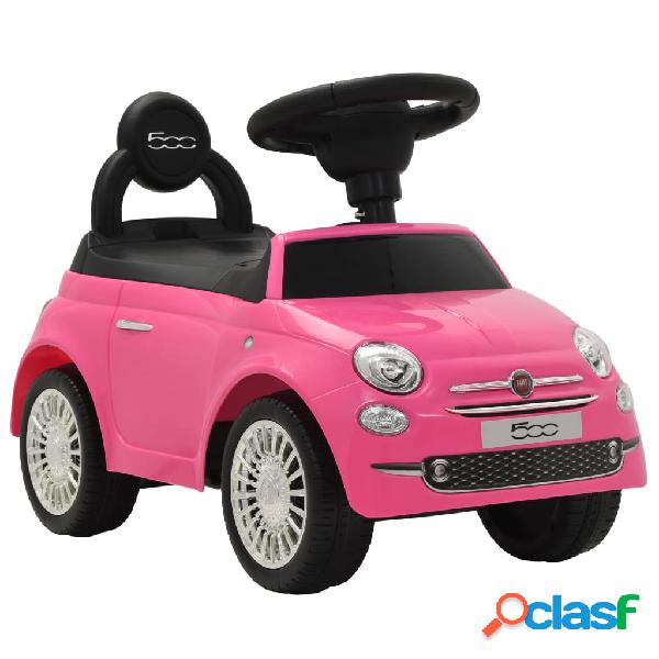 vidaXL Coche correpasillos Fiat 500 rosa