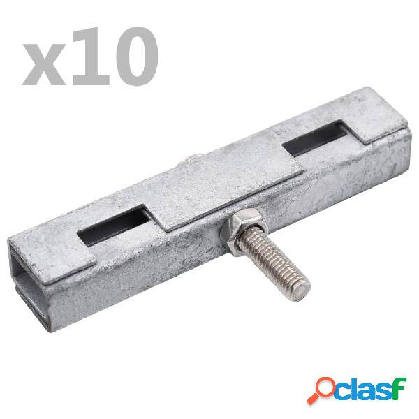 vidaXL Conector de enrejados en U para jardín 10 sets