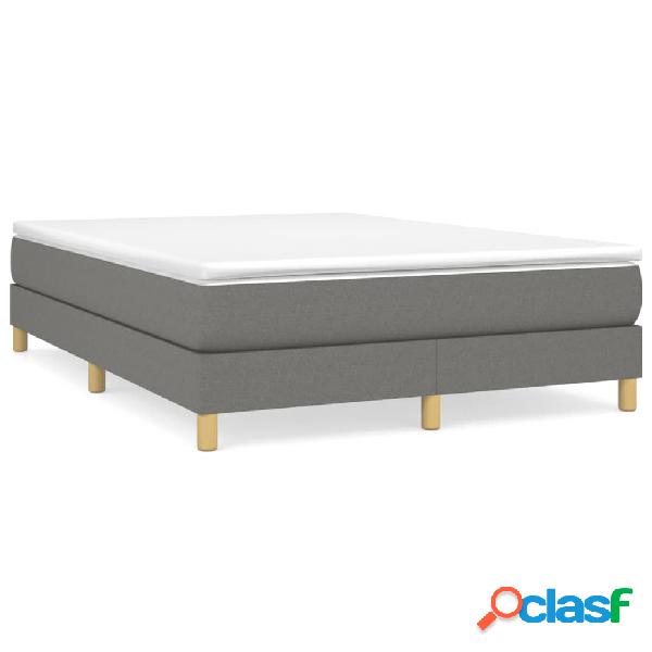 vidaXL Estructura de cama box spring tela gris oscuro