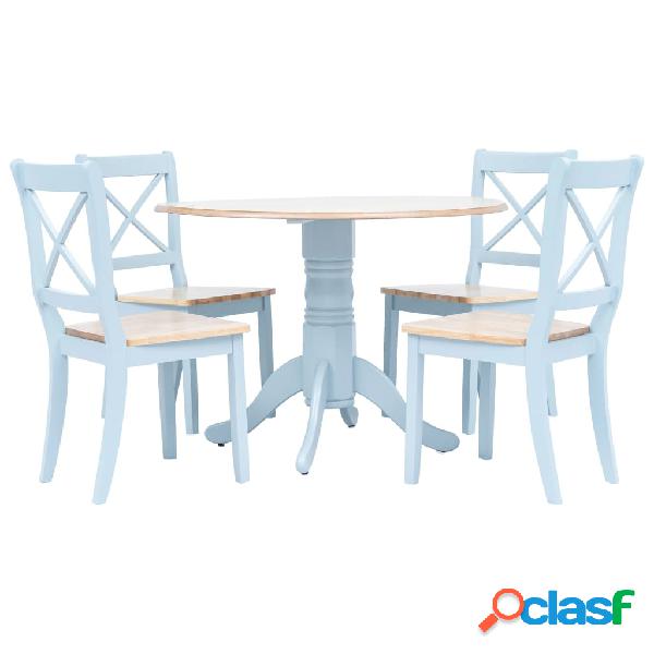 vidaXL Juego de comedor 5 piezas madera maciza de caucho