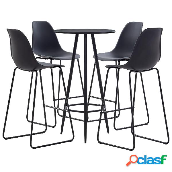 vidaXL Juego de mesa alta y taburetes 5 piezas plástico