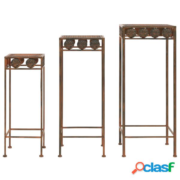 vidaXL Juego de soportes de planta 3 pzas estilo vintage