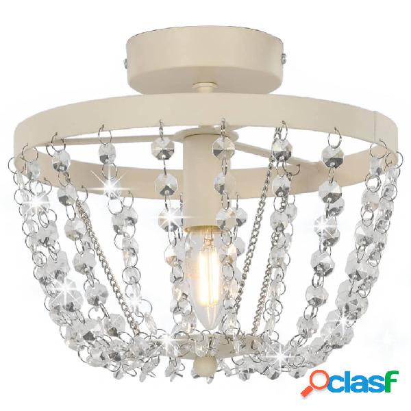 vidaXL Lámpara de techo con cuentas de cristal blanco