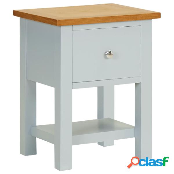 vidaXL Mesita de noche de madera de roble maciza 36x30x47 cm