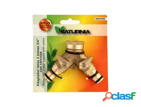 Adaptador manguera laton 2 tomas para grifo 3/4