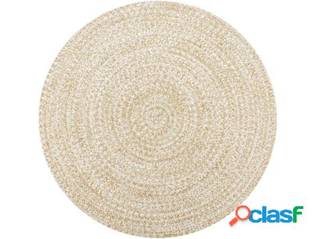 Alfombra VIDAXL Hecho a Mano (Blanco - Yute - 9 cm)
