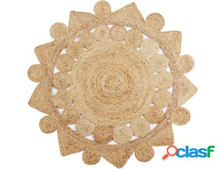 Alfombra VIDAXL Hecho a Mano Circular (Castaño - Yute - 15
