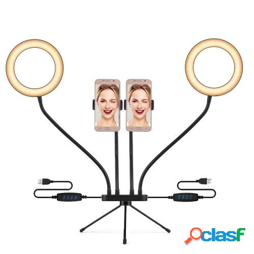 Andoer Anillo de luz LED dual de 6 pulgadas 3000-5000K 3