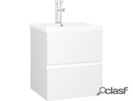 Armario con Lavabo Empotrado VIDAXL (Blanco - Madera