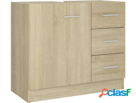 Armario de Lavabo VIDAXL (Marrón - Madera Aglomerada -