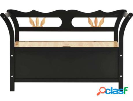 Banco VIDAXL Negro (Madera - 126x42x75 cm)