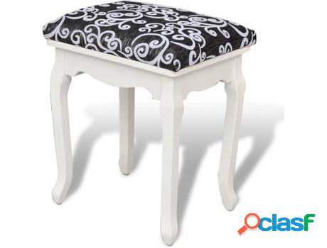Banco VIDAXL (Negro - Tela - 40 x 30 x 47 cm)