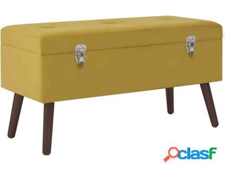 Banco de Entrada VIDAXL Amarillo (Terciopelo - 80 x 34 x 42