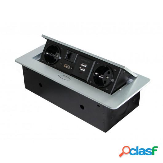 Base Multiple Elec 2 Usb 2T-Tt Oculto Atom 26 Emuca Pint.Alu