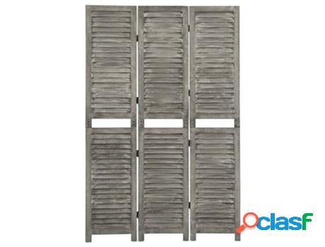 Biombo VIDAXL de 3 paneles Gris (106.5 x 166 cm - Madera)