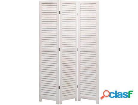 Biombo con 3 paneles VIDAXL madera blanco (105x165 cm)