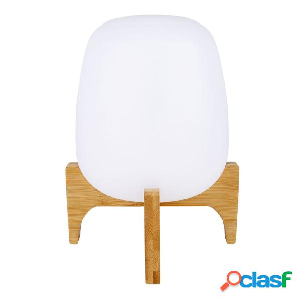 Bo-Camp Lámpara de mesa LED Barnes blanco y marrón