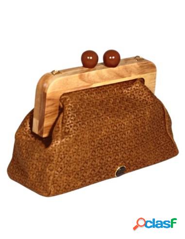 Bolso Clutch Martina K De Piel Marrón Claro