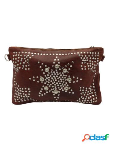 Bolso De Mano Con Estrella De Tachuelas Metálicas Marrón