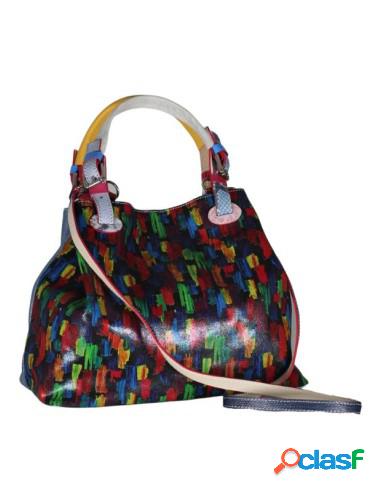 Bolso De Piel Manchas De Acuarela En Colores Azul