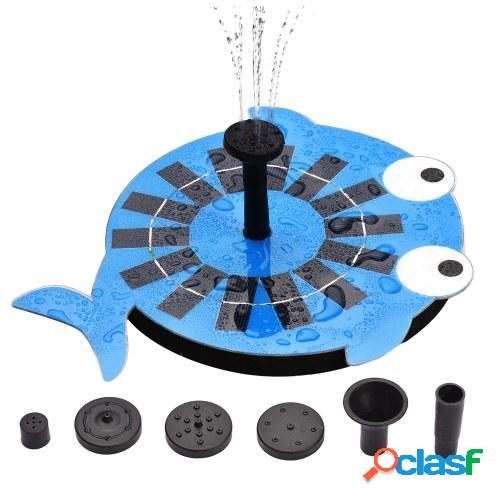 Bonita fuente Solar de ballena con 4 boquillas 2W DIY Bomba