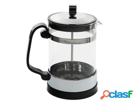 Cafetera francesa de cristal y acero inoxidable, con embolo,